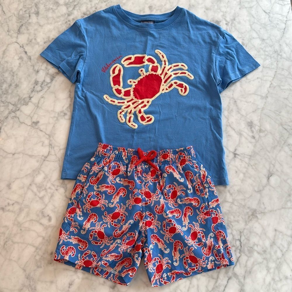 VILEBREQUIN BOYS SWIM TRUNKS & TSHIRT